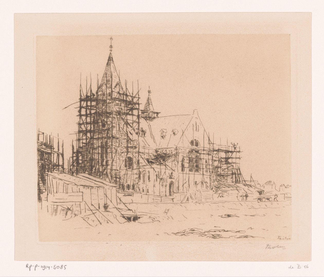 Kościół w budowie (tytuł oryginalny) autorstwa Willem Bastiaan Tholen (signed by artist)