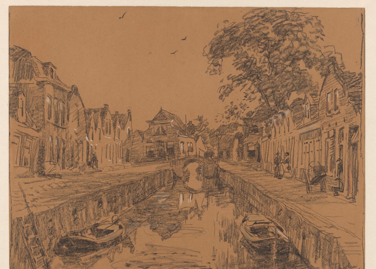 Kanał ze starymi domami autorstwa Willem Bastiaan Tholen