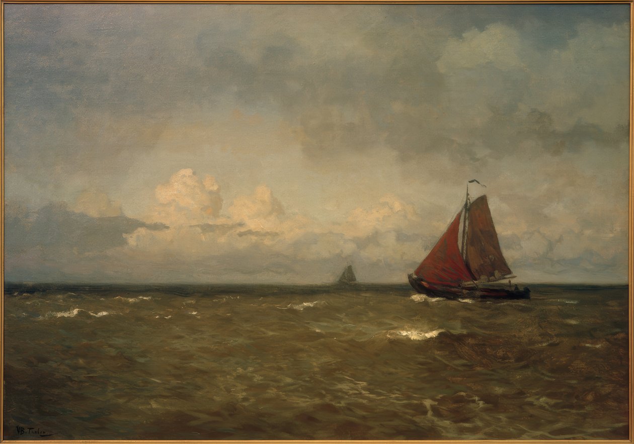 Łódź z dnem płytowym na Zuiderzee autorstwa Willem Bastiaan Tholen