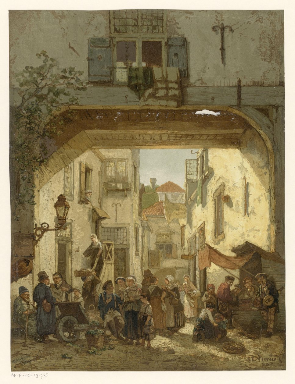 Boerenpoort w dzielnicy żydowskiej w Hadze autorstwa Willem Bernardus IJzerdraat