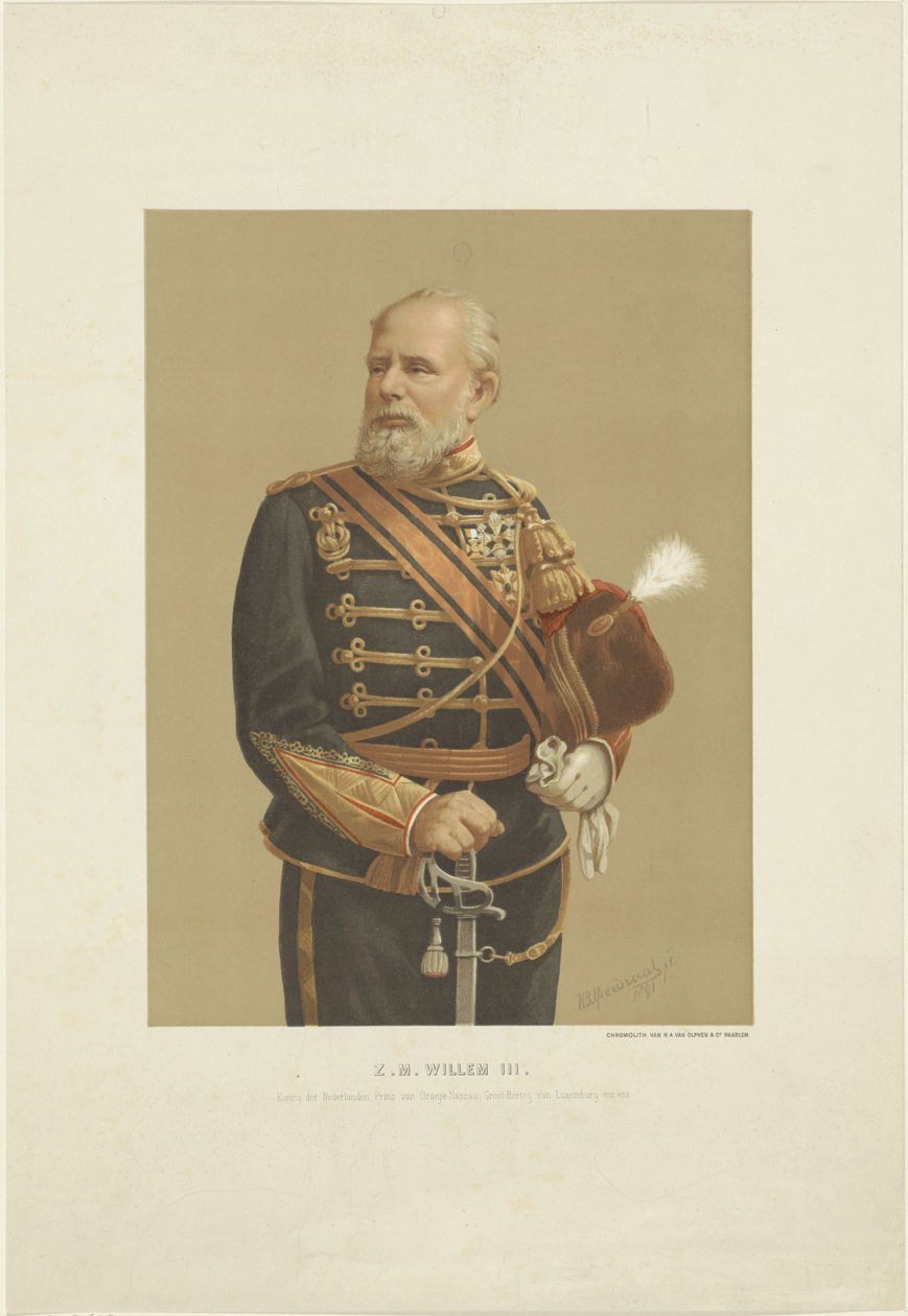 Portret Wilhelma III, króla Niderlandów autorstwa Willem Bernardus IJzerdraat