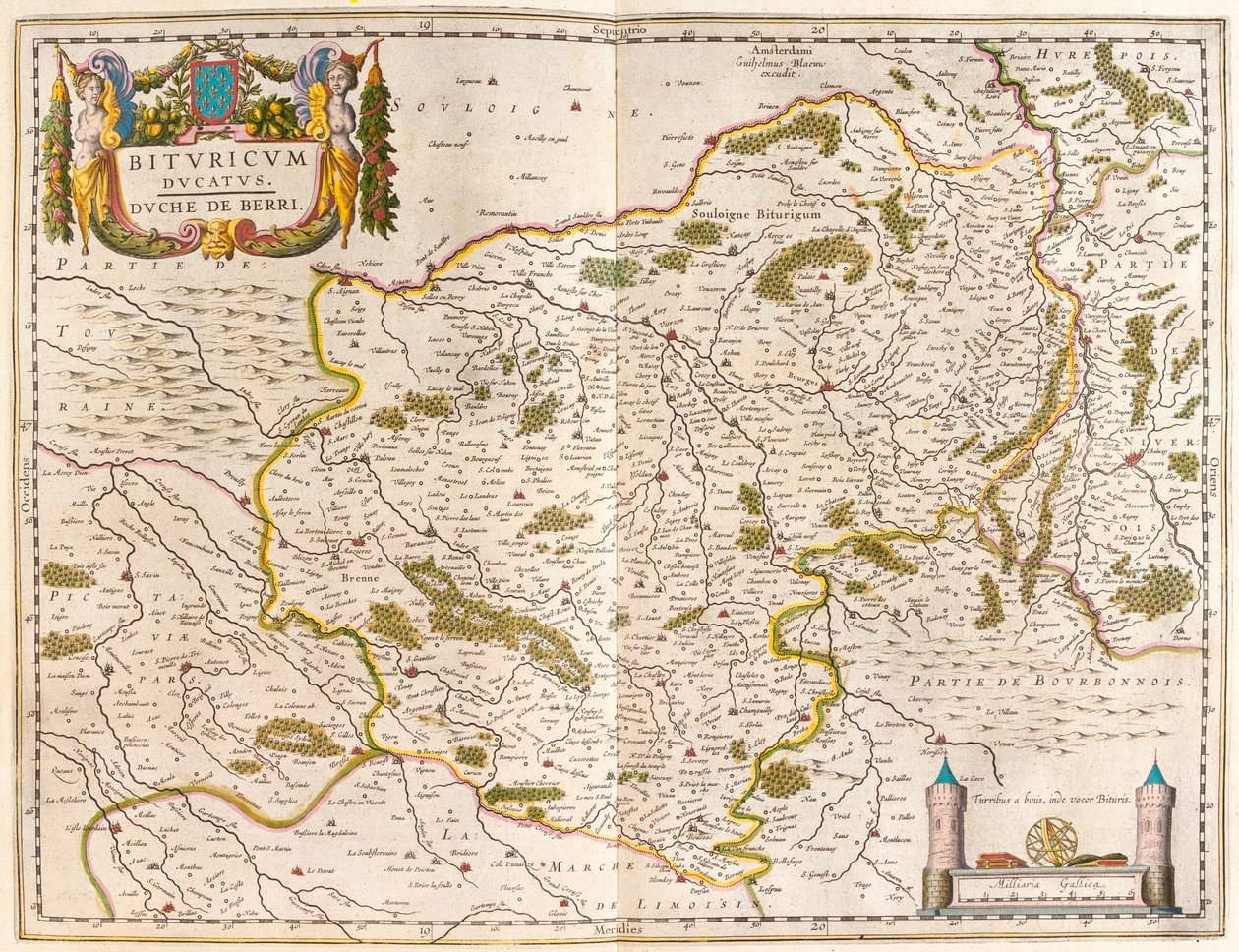 Beauvais, bergues, w "Theatrum Orbis Terrarum, sive Atlas Novus" Willema Blaeu, Amsterdam autorstwa Willem Blaeu