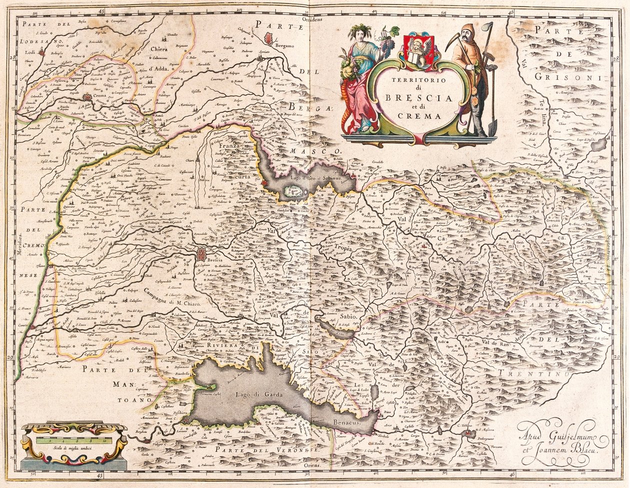 Brescia, Crema, Włochy, w "Theatrum Orbis Terrarum, sive Atlas Novus" Willema Blaeu, Amsterdam autorstwa Willem Blaeu