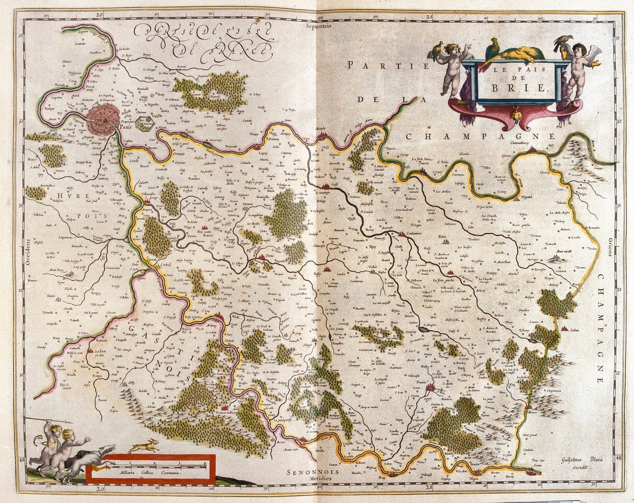 Canton de Brie, w "Theatrum Orbis Terrarum, sive Atlas Novus" Willema Blaeu, Amsterdam autorstwa Willem Blaeu