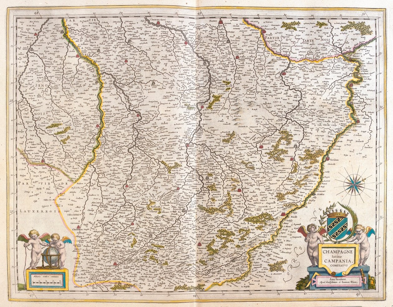 Szampania, w "Theatrum Orbis Terrarum, sive Atlas Novus" Willema Blaeu, Amsterdam autorstwa Willem Blaeu