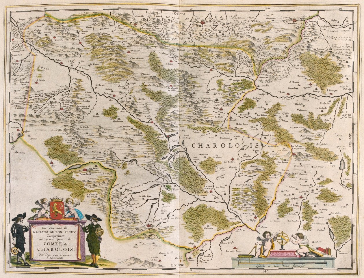 Charlois w Burgundii, w "Theatrum Orbis Terrarum, sive Atlas Novus" Willema Blaeu, Amsterdam autorstwa Willem Blaeu