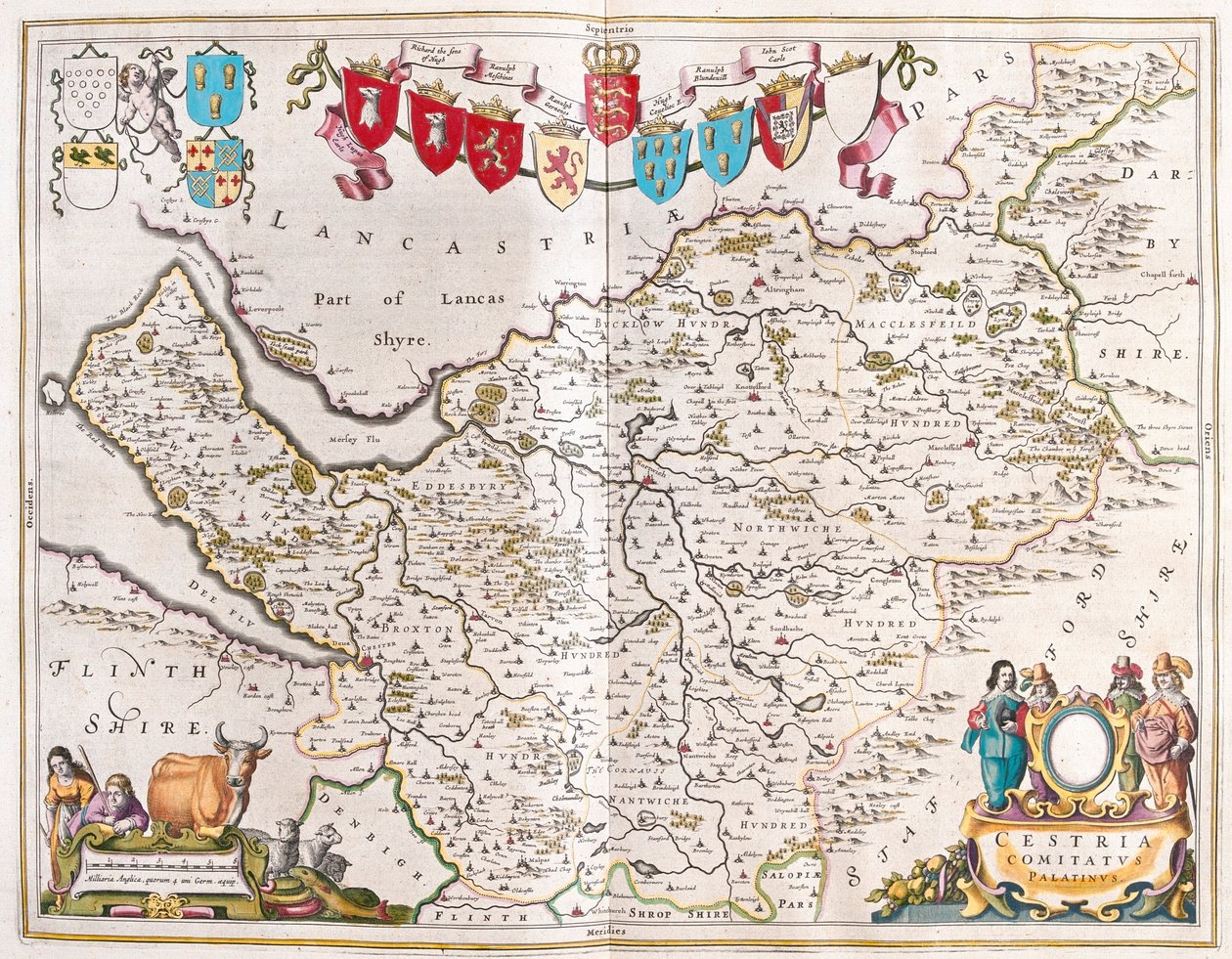 Chester, w "Theatrum Orbis Terrarum, sive Atlas Novus" Willema Blaeu, Amsterdam autorstwa Willem Blaeu
