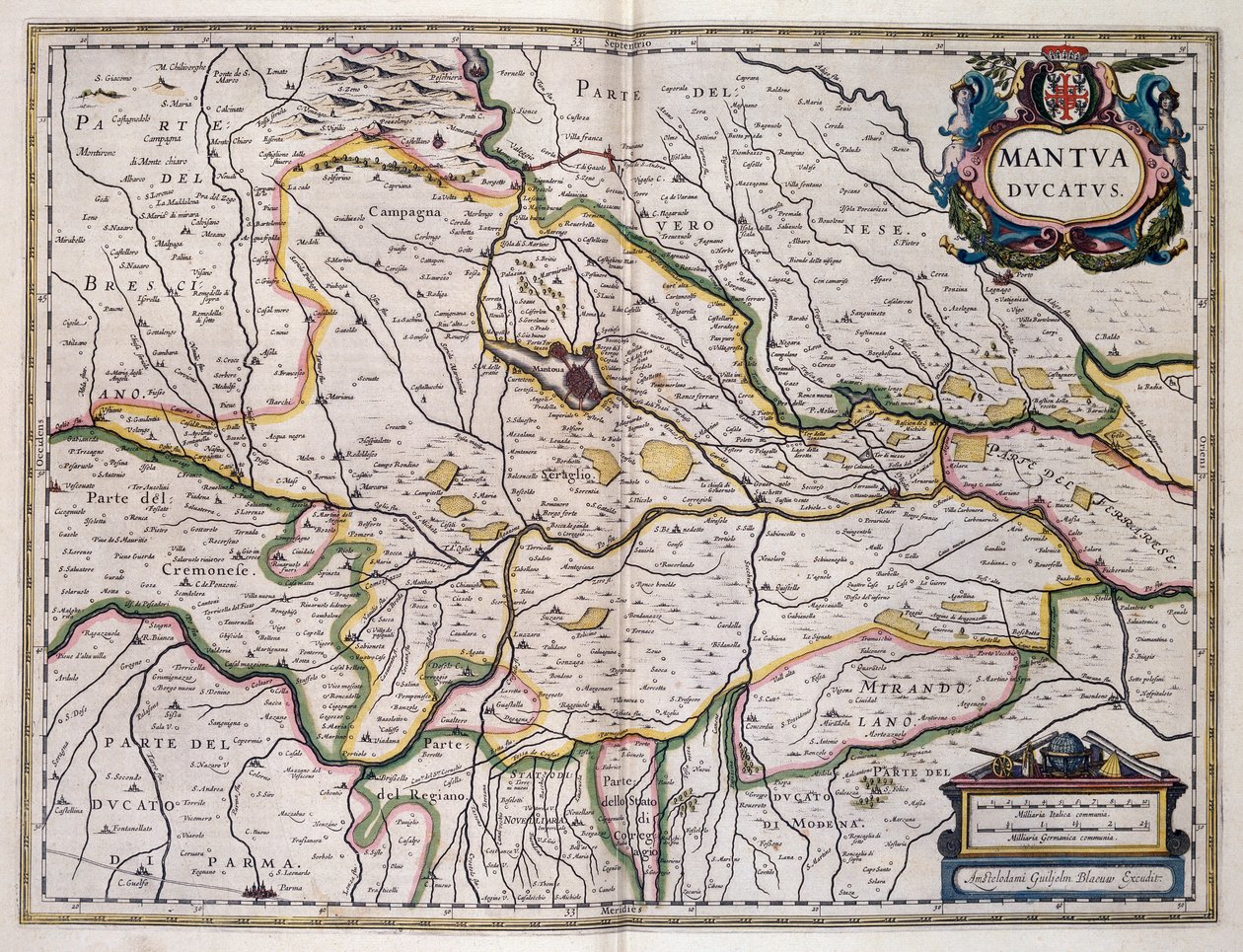 Księstwo Mantui, mapa Willema Blaeu (1571-1638), Włochy autorstwa Willem Blaeu