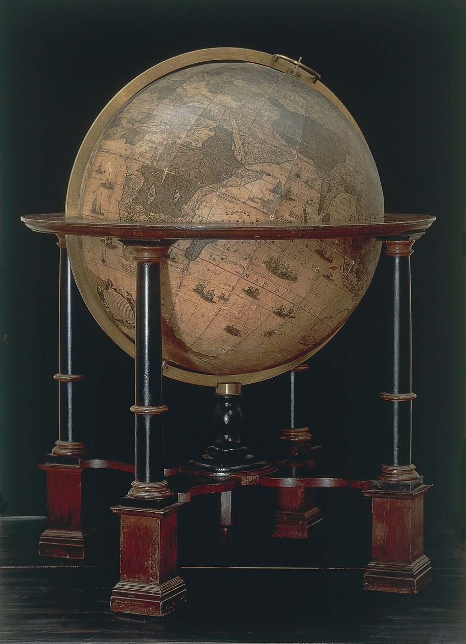 Kula ziemska wykonana przez Willema Blaeu, stworzona w Amsterdamie autorstwa Willem Blaeu