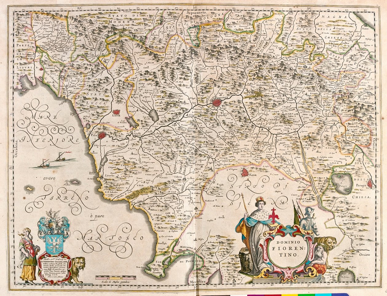 Florencja, Włochy, w "Theatrum Orbis Terrarum, sive Atlas Novus" Willema Blaeu, Amsterdam autorstwa Willem Blaeu