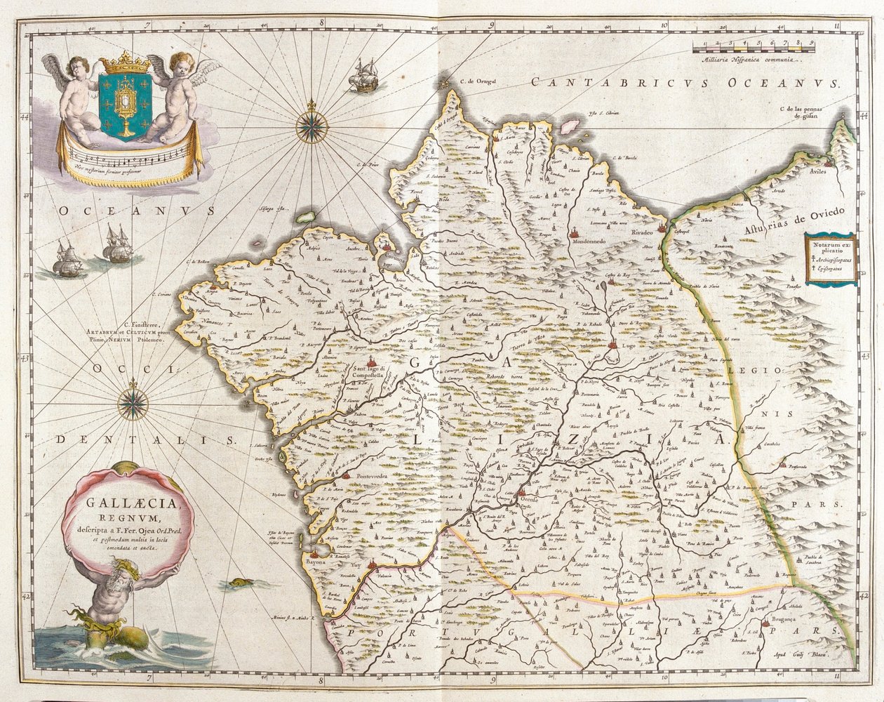 Galicia Hiszpania, w "Theatrum Orbis Terrarum, sive Atlas Novus" Willema Blaeu, Amsterdam autorstwa Willem Blaeu