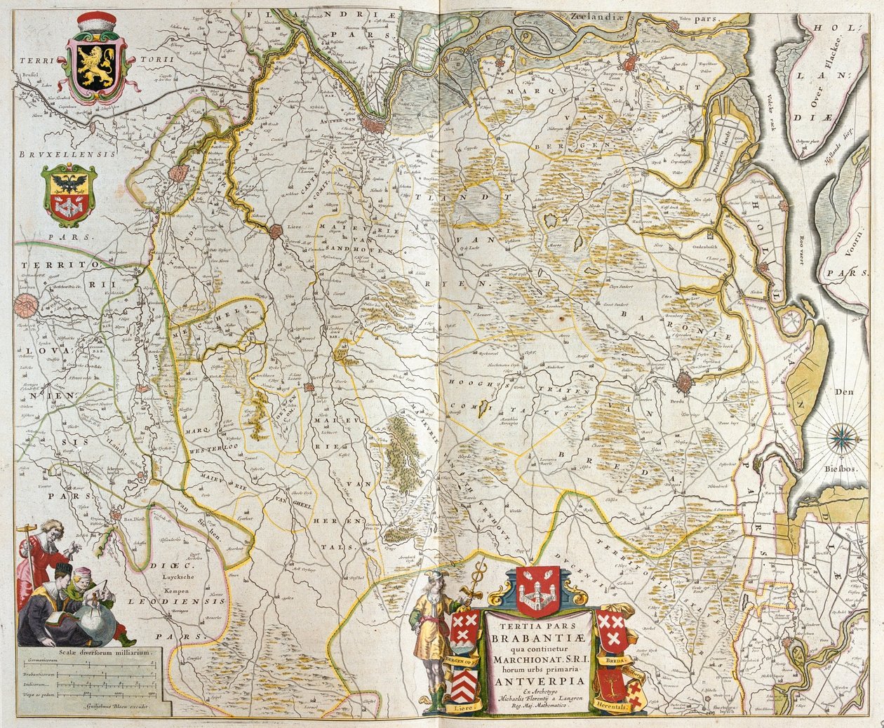 Niemcy, Belgia i Finlandia, w "Theatrum Orbis Terrarum, sive Atlas Novus" Willema Blaeu, Amsterdam autorstwa Willem Blaeu