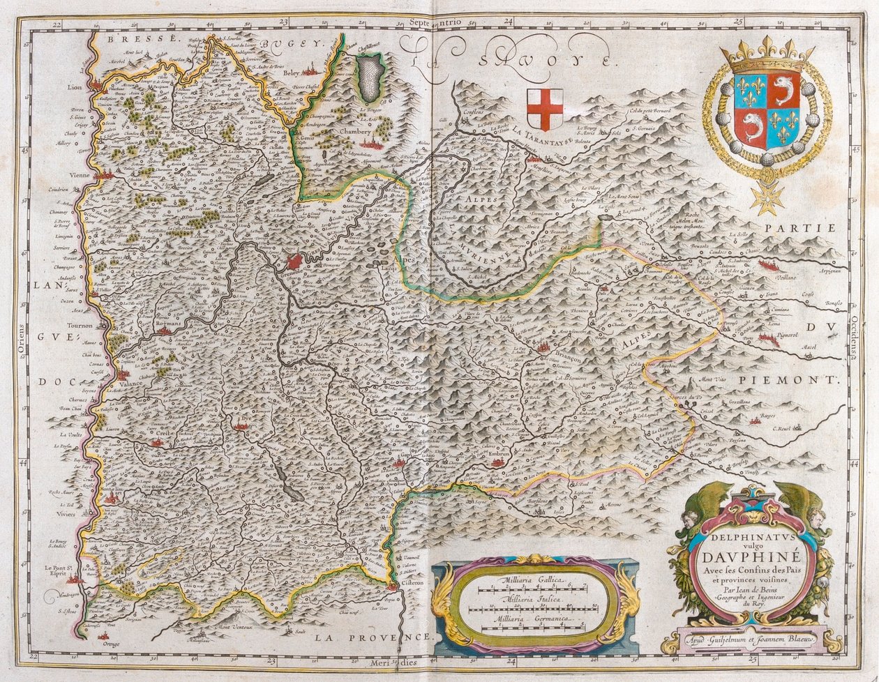 Grenoble, w "Theatrum Orbis Terrarum, sive Atlas Novus" Willema Blaeu, Amsterdam autorstwa Willem Blaeu