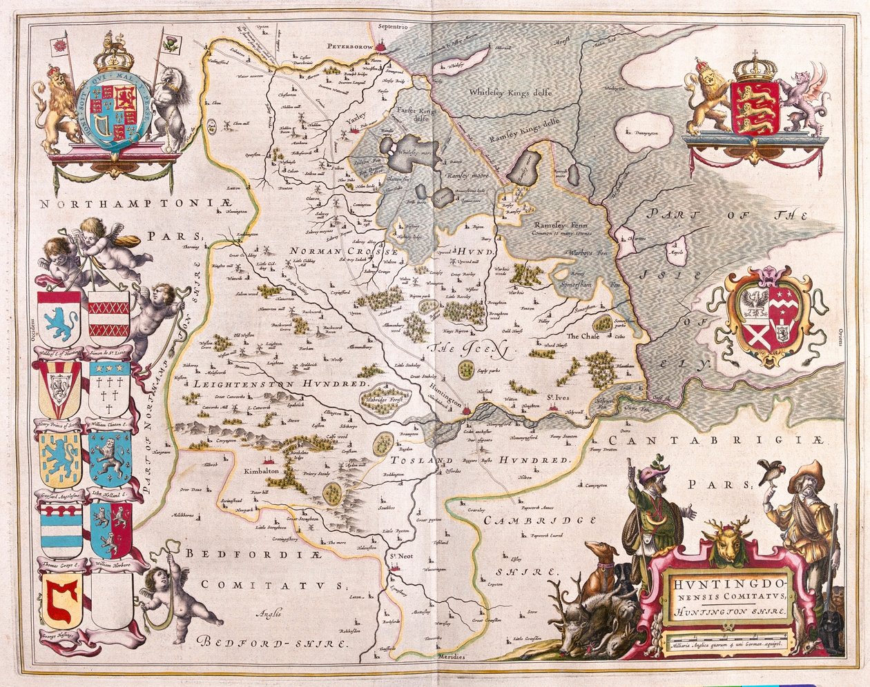 Huntington shire, w "Theatrum Orbis Terrarum, sive Atlas Novus" Willema Blaeu, Amsterdam autorstwa Willem Blaeu