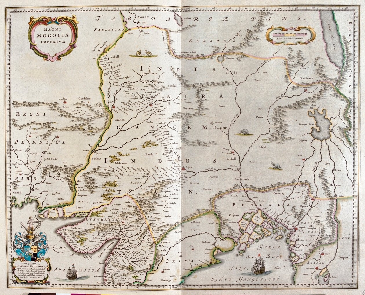 Iran przez Tybet i północne Indie do Birmy, w "Theatrum Orbis Terrarum, sive Atlas Novus" Willema Blaeu, Amsterdam autorstwa Willem Blaeu