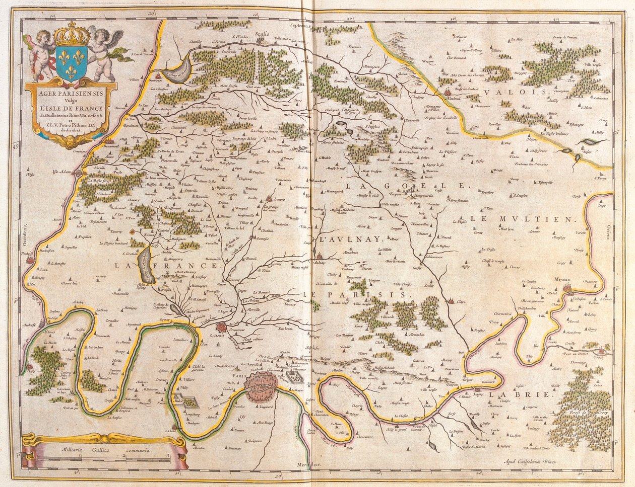 Isle de France, w "Theatrum Orbis Terrarum, sive Atlas Novus" Willema Blaeu, Amsterdam autorstwa Willem Blaeu
