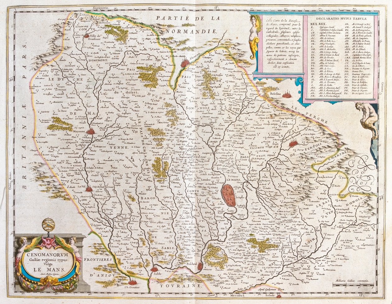 Maine, w "Theatrum Orbis Terrarum, sive Atlas Novus" Willema Blaeu, Amsterdam autorstwa Willem Blaeu