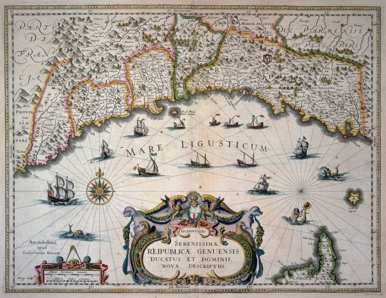 Mapa Republiki Genui, Włochy autorstwa Willem Blaeu
