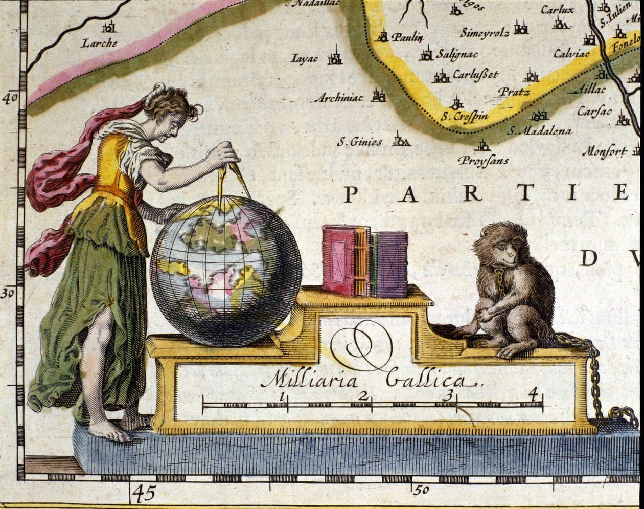 Pomiar Ziemi. Fragment atlasu autorstwa Willema Janszoon Blaeu (1571-1638). Amsterdam 1630. autorstwa Willem Blaeu
