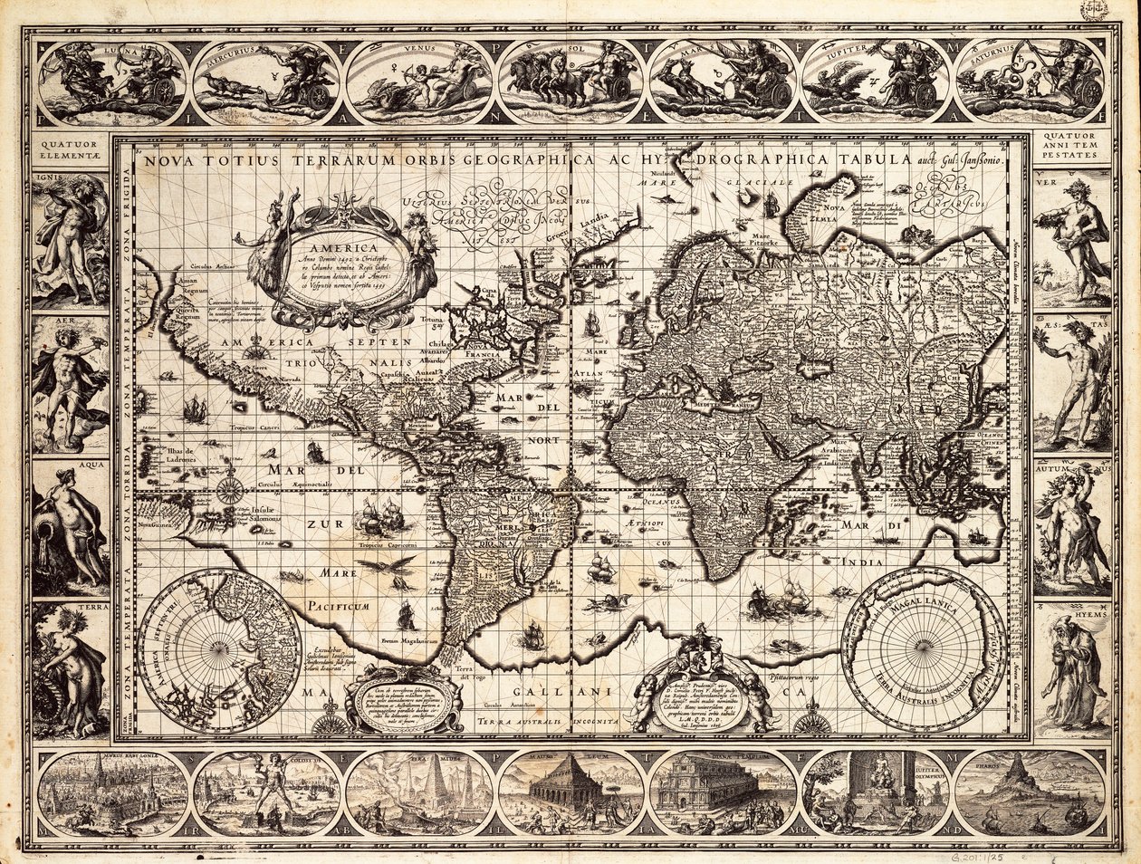 Mapa świata według Merkatora autorstwa Willem Blaeu