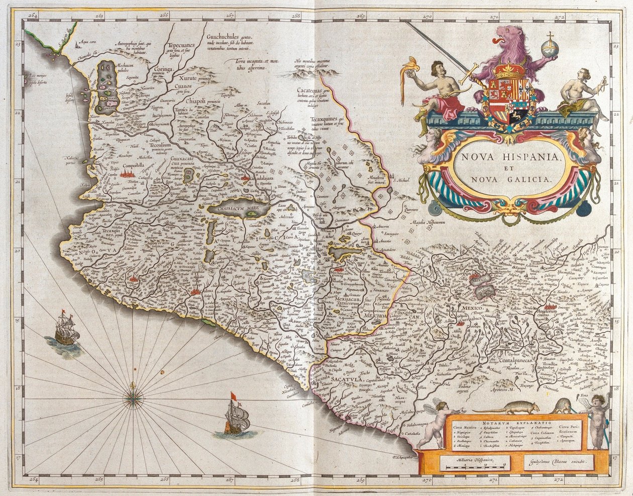 Meksyk, w "Theatrum Orbis Terrarum, sive Atlas Novus" Willema Blaeu, Amsterdam autorstwa Willem Blaeu