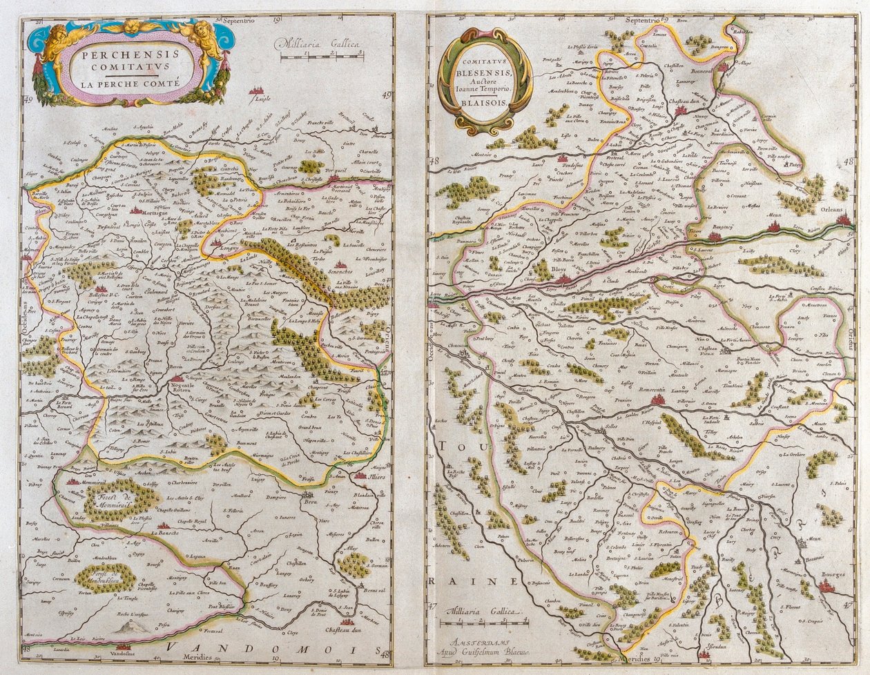 Góra i vendome - Blaisois (Szampania, Ardeny), w "Theatrum Orbis Terrarum, sive Atlas Novus" Willema Blaeu, Amsterdam autorstwa Willem Blaeu