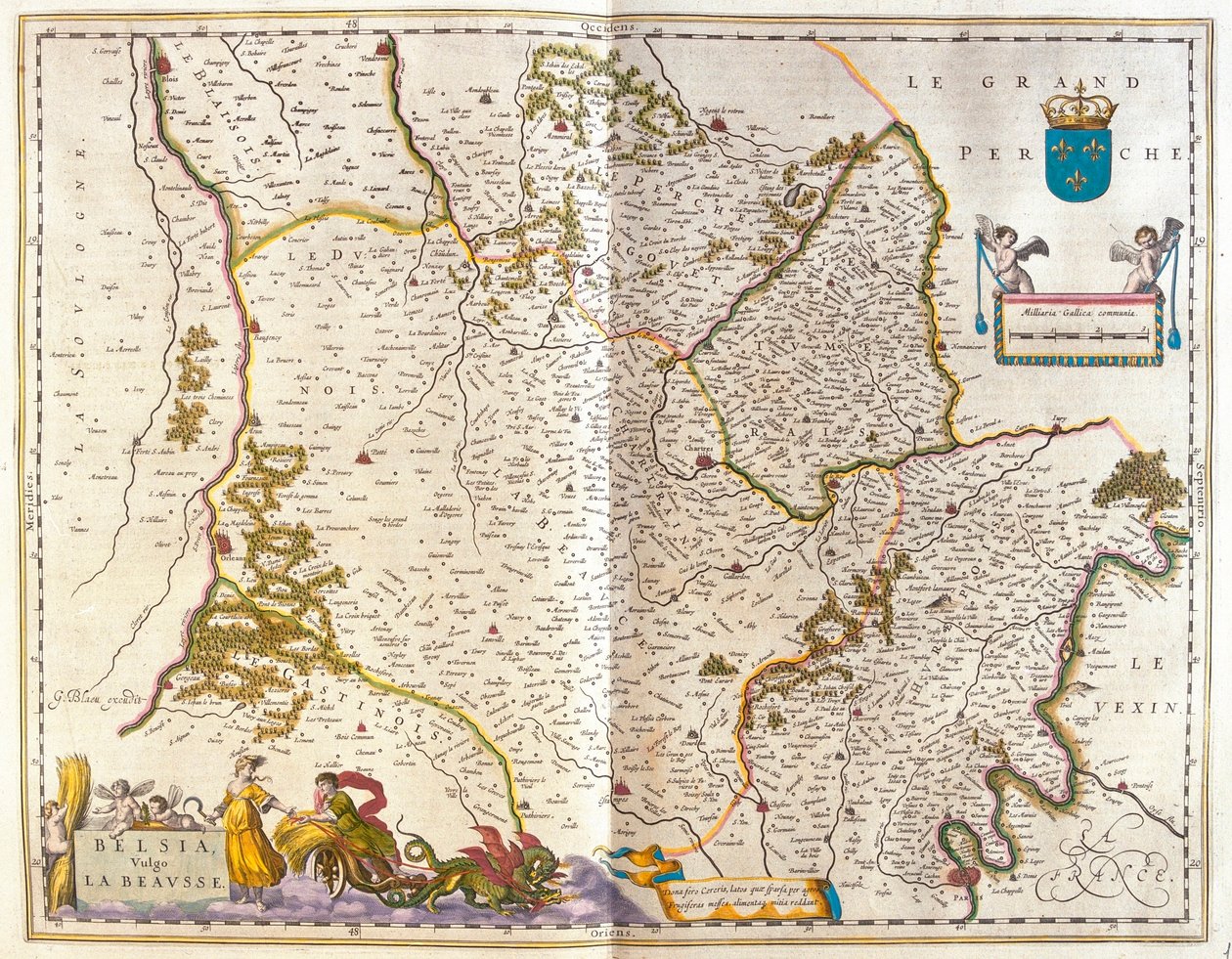 Północna Francja, beausset, w "Theatrum Orbis Terrarum, sive Atlas Novus" Willema Blaeu, Amsterdam autorstwa Willem Blaeu