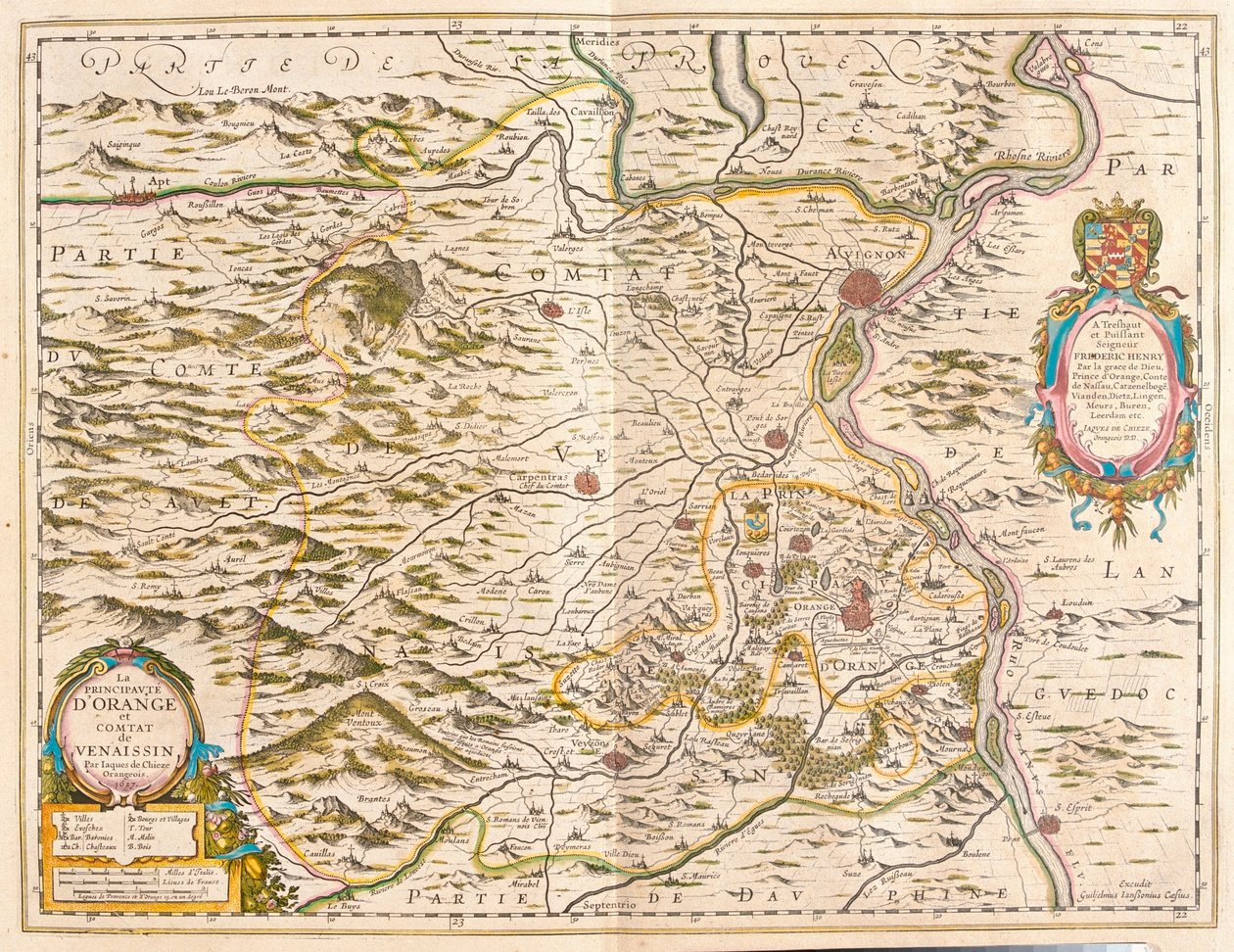 Orange i Avignon, w "Theatrum Orbis Terrarum, sive Atlas Novus" Willema Blaeu, Amsterdam autorstwa Willem Blaeu