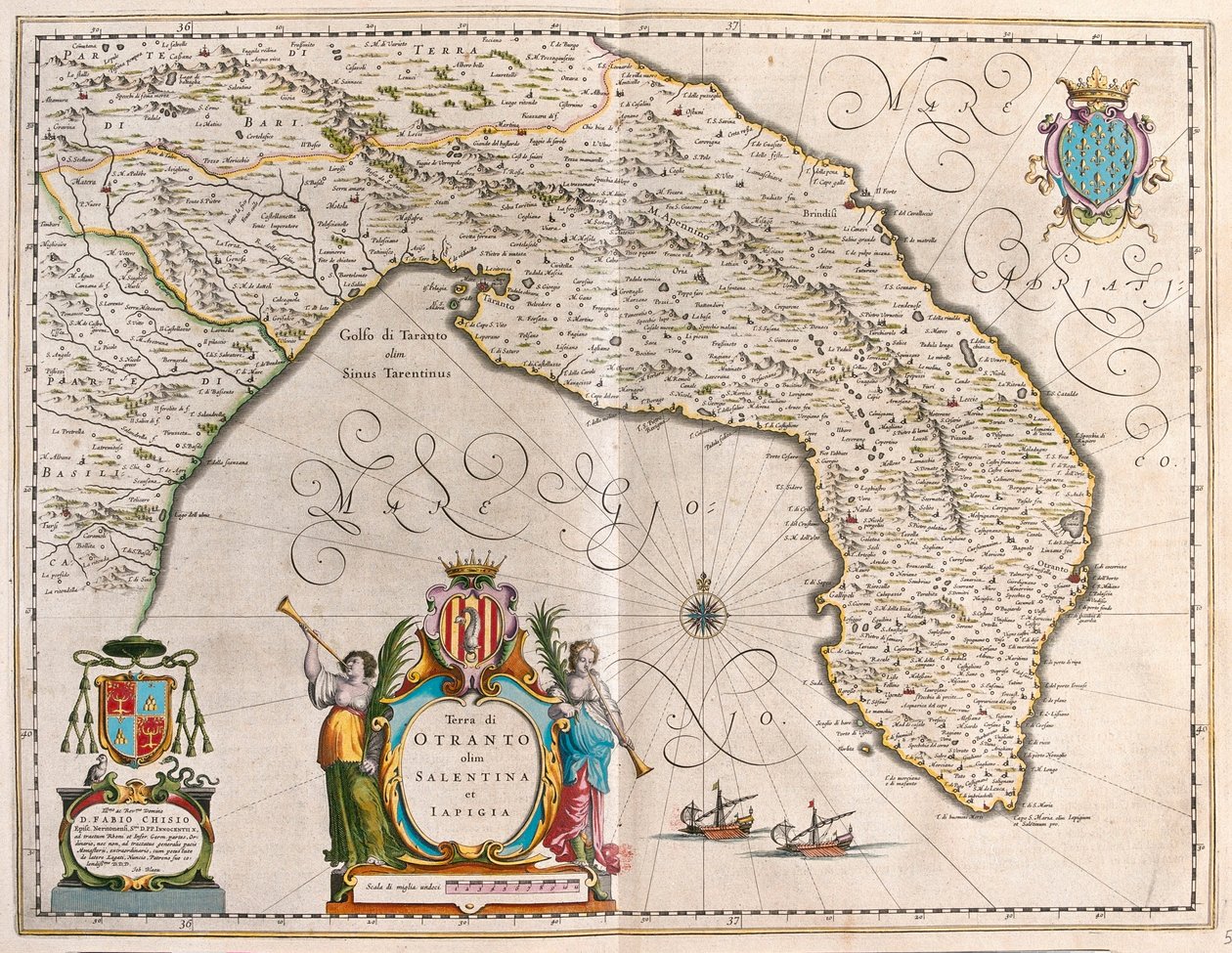 Otranto, Salento, Lecce, Apulia, Włochy, w "Theatrum Orbis Terrarum, sive Atlas Novus" Willema Blaeu, Amsterdam autorstwa Willem Blaeu