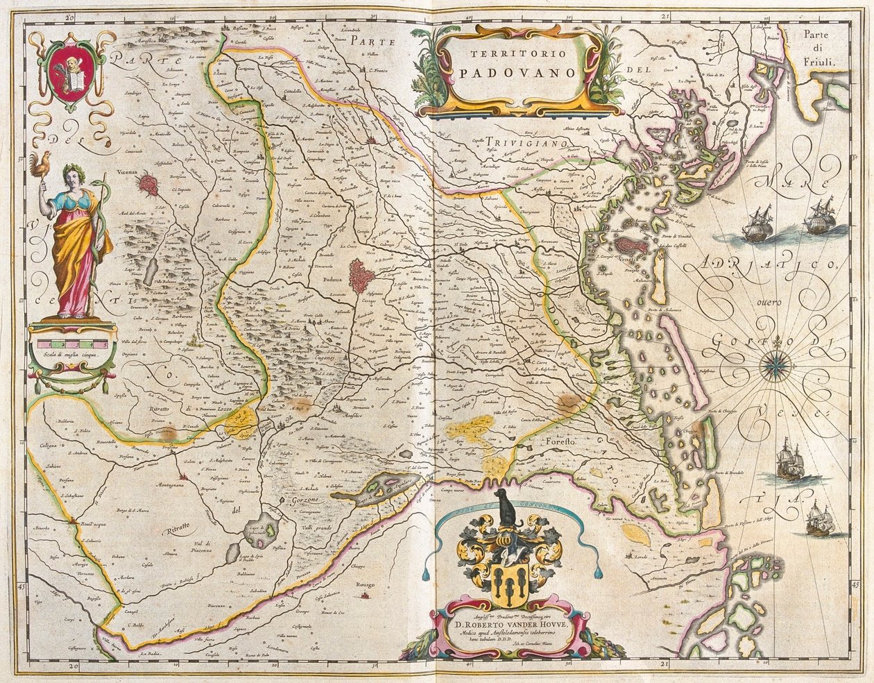 Padwa, Włochy, w "Theatrum Orbis Terrarum, sive Atlas Novus" Willema Blaeu, Amsterdam autorstwa Willem Blaeu