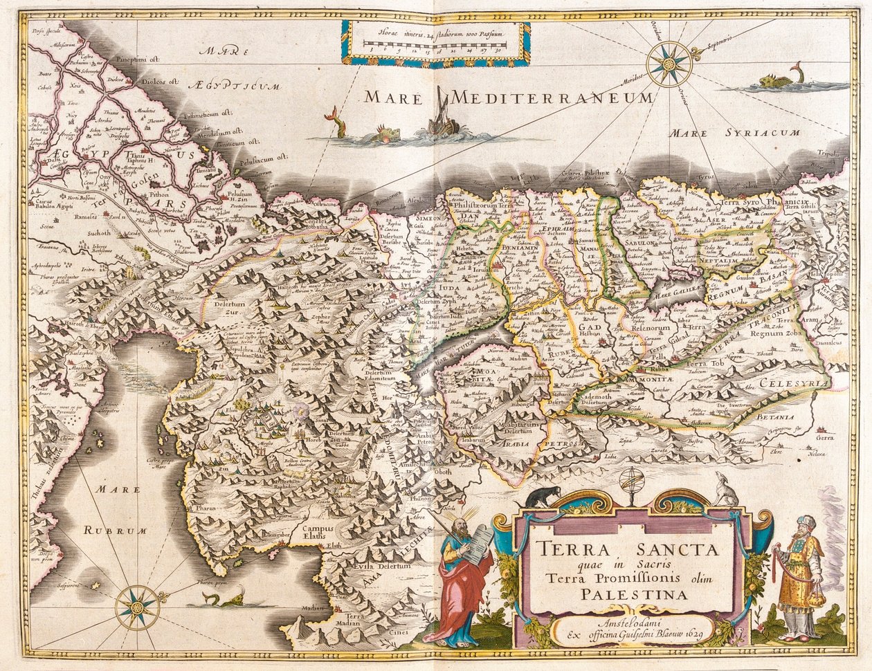 Palestyna, w "Theatrum Orbis Terrarum, sive Atlas Novus" Willema Blaeu, Amsterdam autorstwa Willem Blaeu