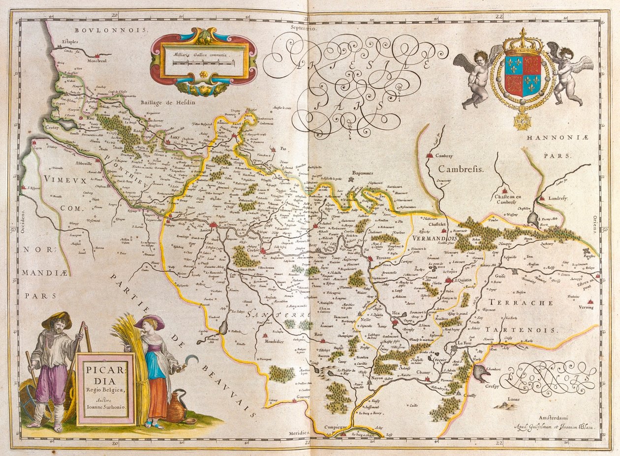 Piccardia, w "Theatrum Orbis Terrarum, sive Atlas Novus" Willema Blaeu, Amsterdam autorstwa Willem Blaeu