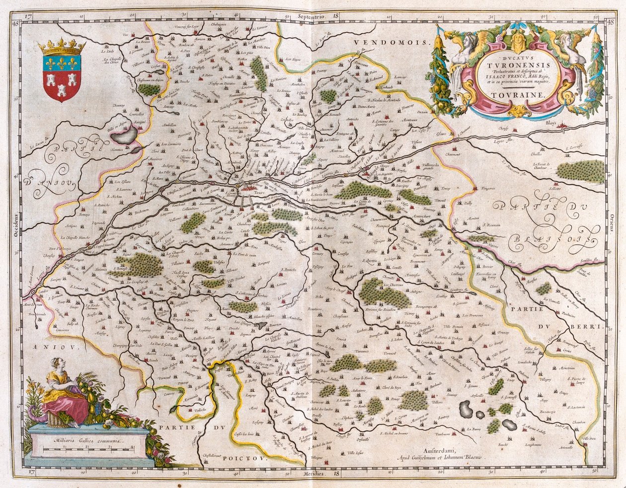Dolina Loary z miastem (Bloise, Amboise) - Touraine, w "Theatrum Orbis Terrarum, sive Atlas Novus" Willema Blaeu, Amsterdam autorstwa Willem Blaeu