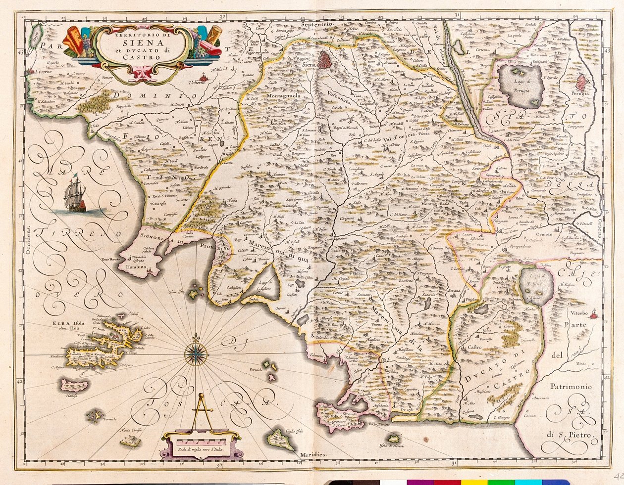 Siena, Lacjum, Włochy, w "Theatrum Orbis Terrarum, sive Atlas Novus" Willema Blaeu, Amsterdam autorstwa Willem Blaeu