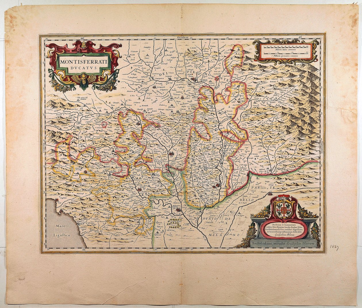 Duchy of Monferrato، د ویلیم بلیو لخوا نقشه، امستردام، د مسو نقاشي پولي autorstwa Willem Blaeu