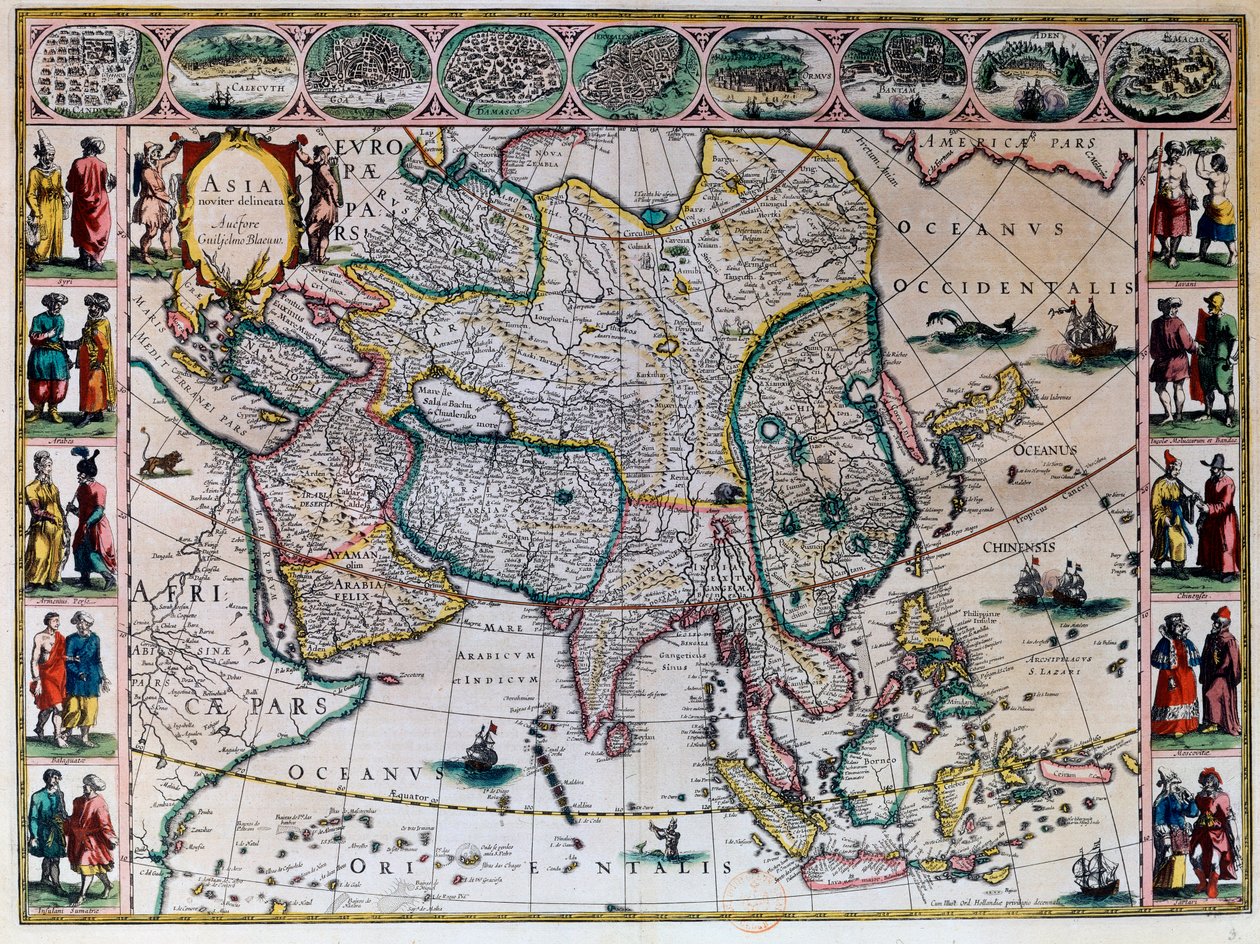Teatr świata czy nowy atlas Amsterdam. Geograficzna mapa Azji autorstwa Willema Janszoon Blaeu (1571-1638) autorstwa Willem Blaeu