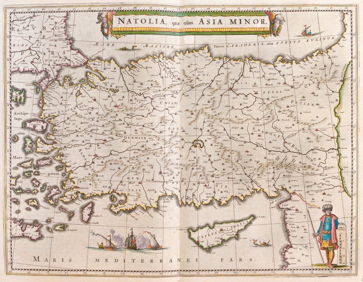 Turcja i Cypr, w "Theatrum Orbis Terrarum, sive Atlas Novus" Willema Blaeu, Amsterdam autorstwa Willem Blaeu