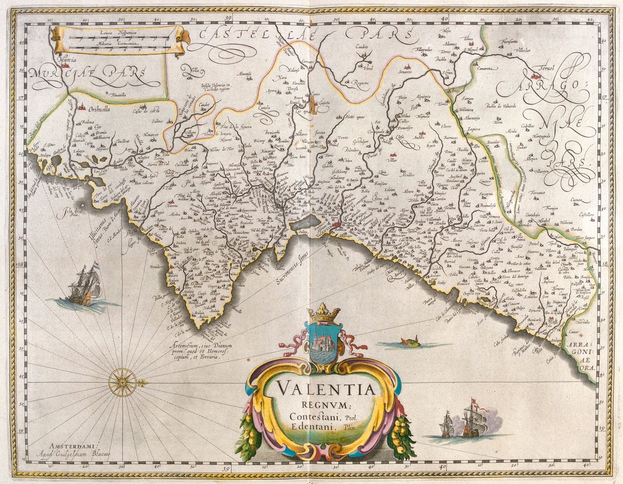 Walencja, w "Theatrum Orbis Terrarum, sive Atlas Novus" Willema Blaeu, Amsterdam autorstwa Willem Blaeu