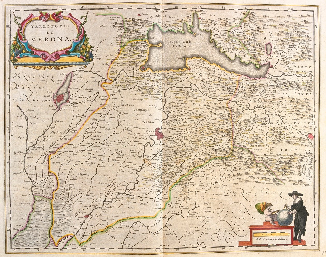 Werona, Włochy, w "Theatrum Orbis Terrarum, sive Atlas Novus" Willema Blaeu, Amsterdam autorstwa Willem Blaeu