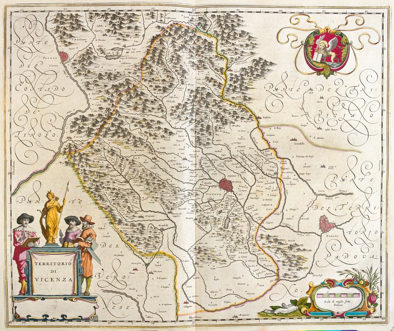 Vicenza, Włochy, w "Theatrum Orbis Terrarum, sive Atlas Novus" Willema Blaeu, Amsterdam autorstwa Willem Blaeu