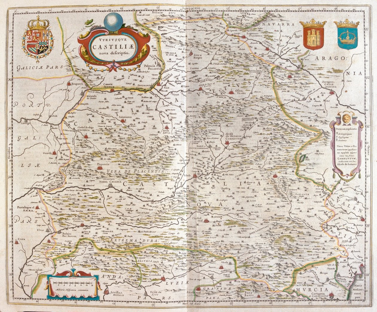 Saragossa, Walencja, Alicante, Kartagena, Madryt, Kordoba, Sewilla, Salamanka, Palencia, Segowia, Toledo, Cuenca, Granada, w "Theatrum Orbis Terrarum, sive Atlas Novus" Willema Blaeu, Amsterdam autorstwa Willem Blaeu