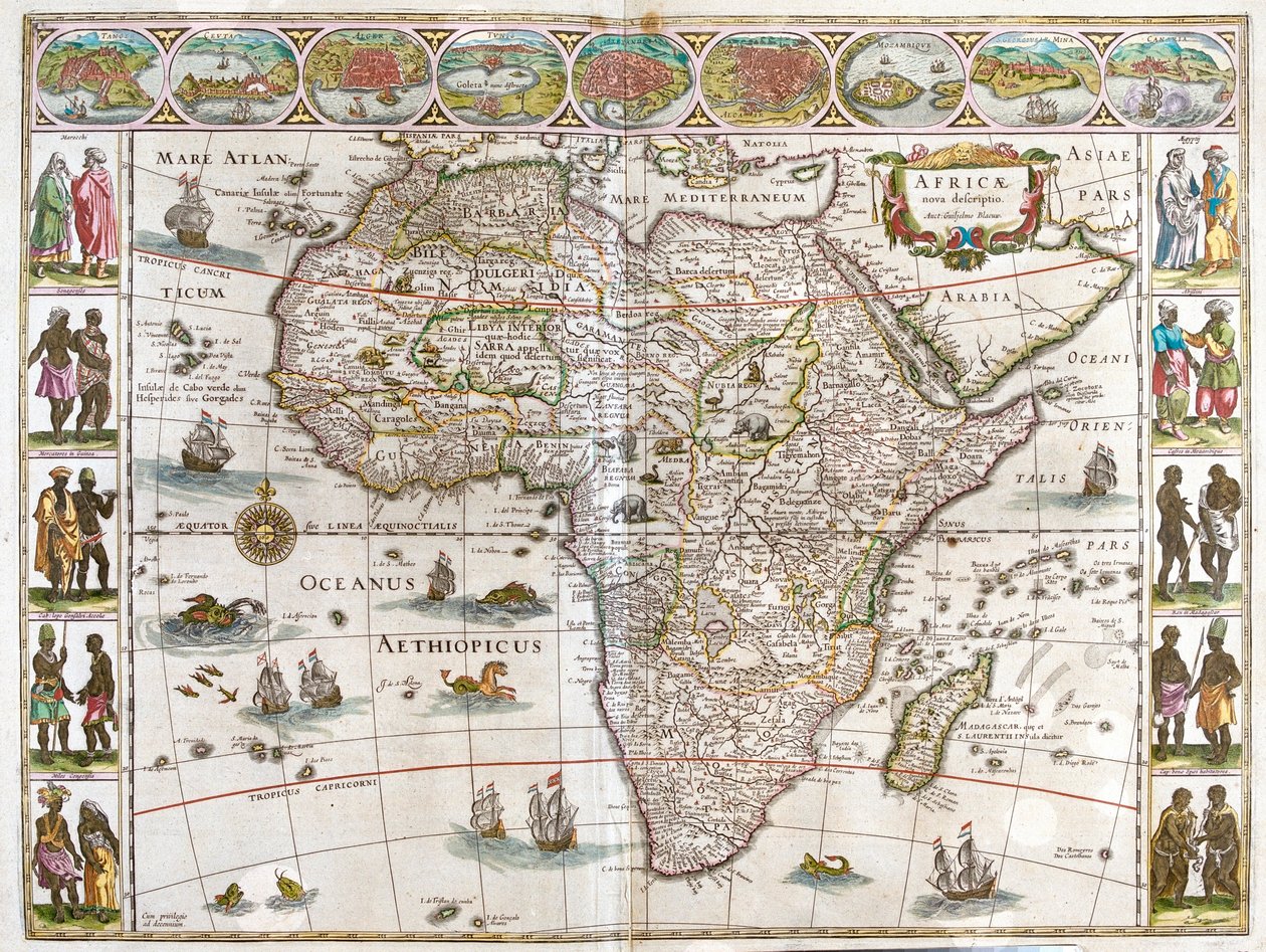 Afryka, w "Theatrum Orbis Terrarum, sive Atlas Novus" Willema Blaeu, Amsterdam autorstwa Willem Blaeu