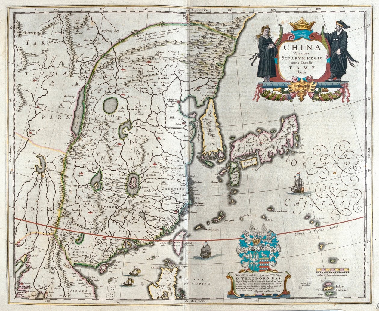 pierwsza z map Chin Blaeu