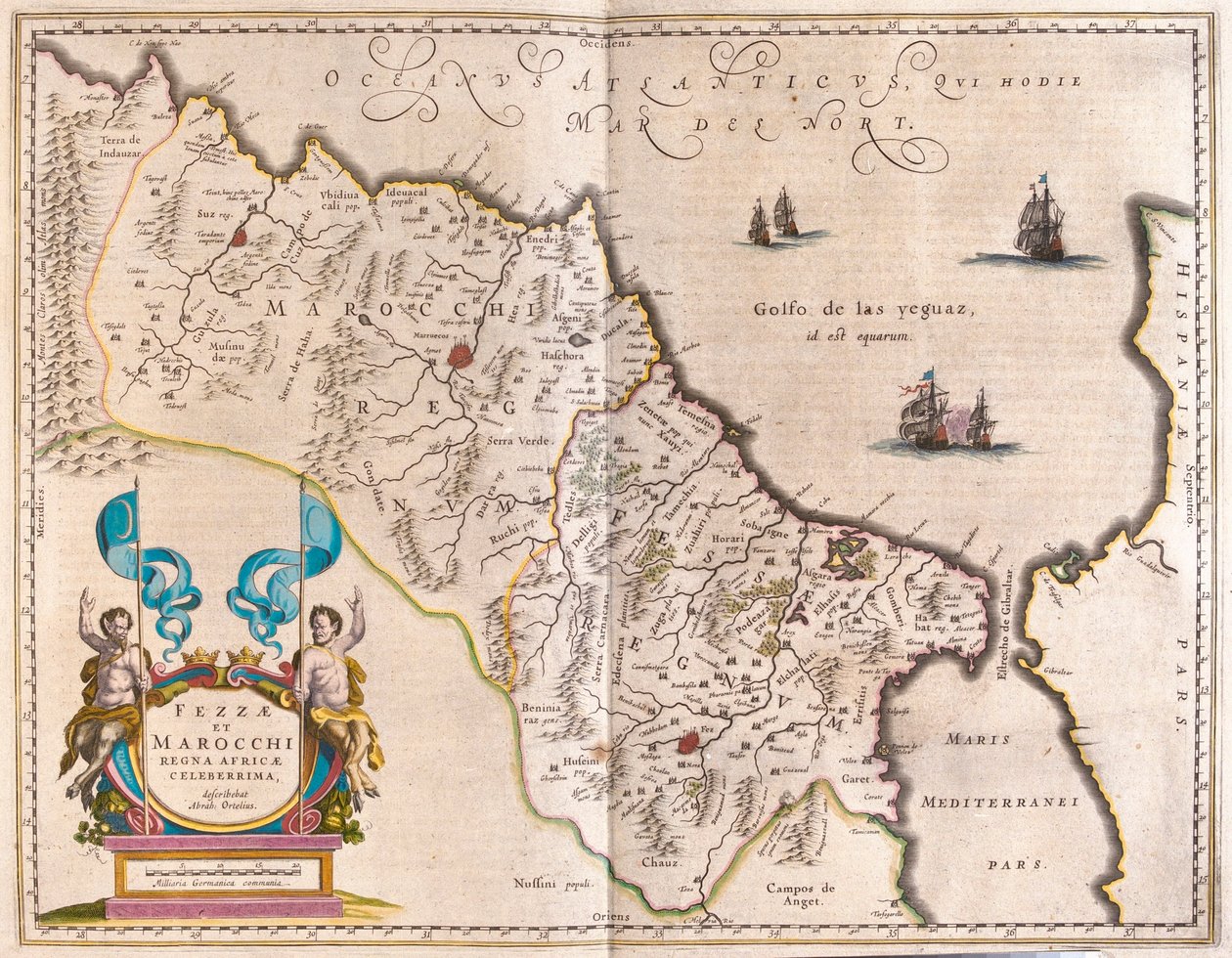 Afryka północno-zachodnia i Maroko, w "Theatrum Orbis Terrarum, sive Atlas Novus" Willema Blaeu, Amsterdam autorstwa Willem Blaeu