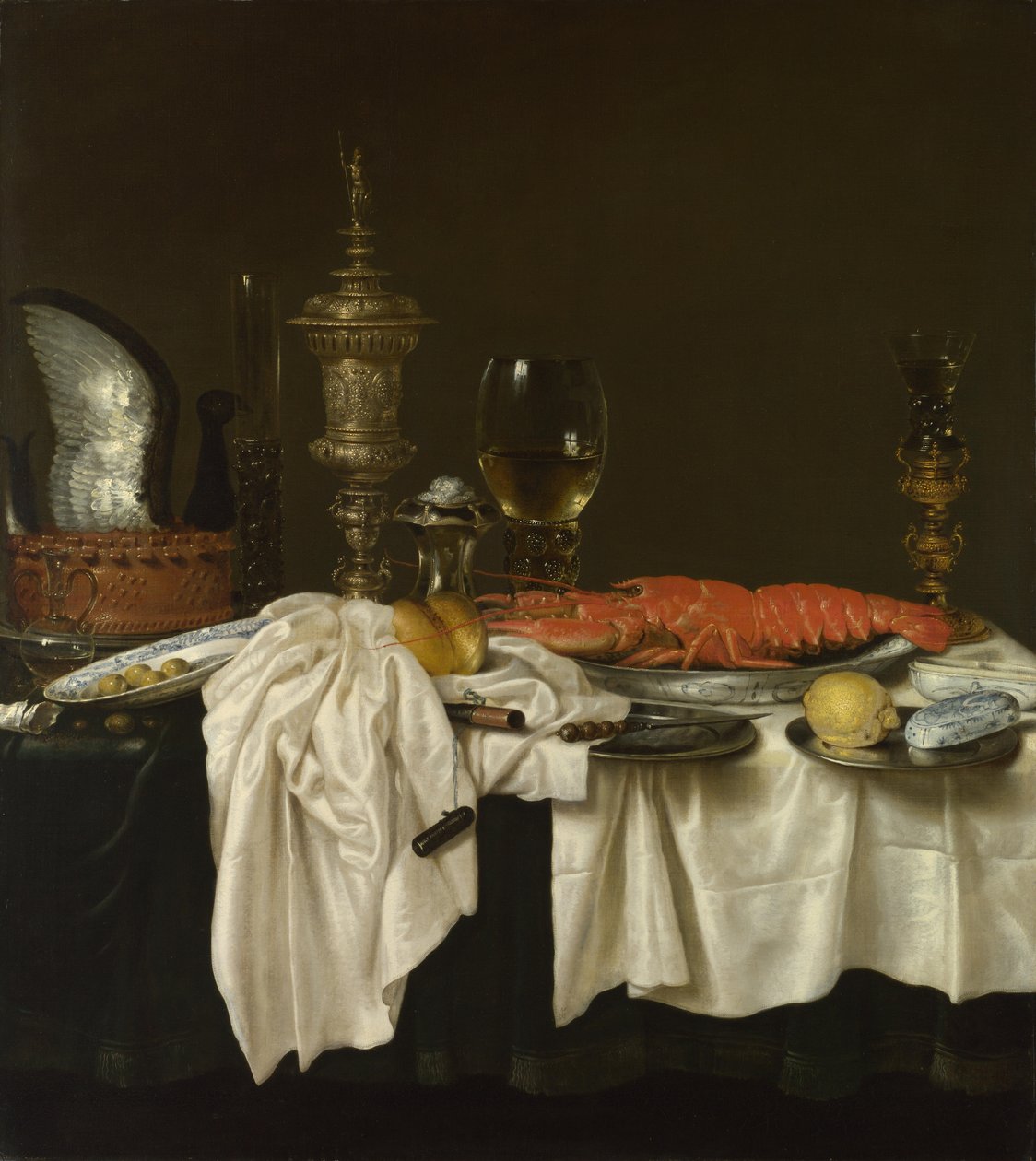 Martwa natura z homarem 1650-1660 autorstwa Willem Claesz. Heda