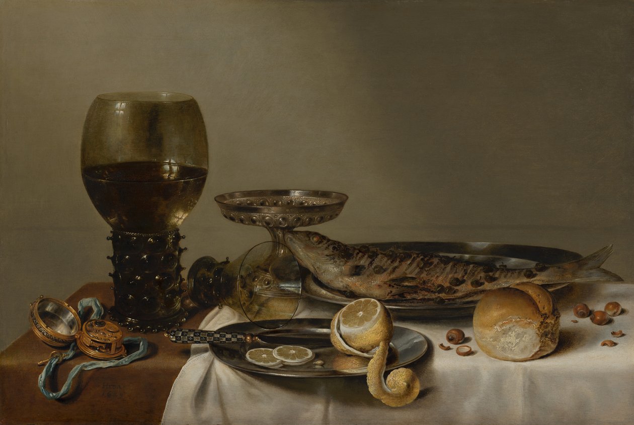 Martwa natura z Roemerem i zegarkiem autorstwa Willem Claesz. Heda