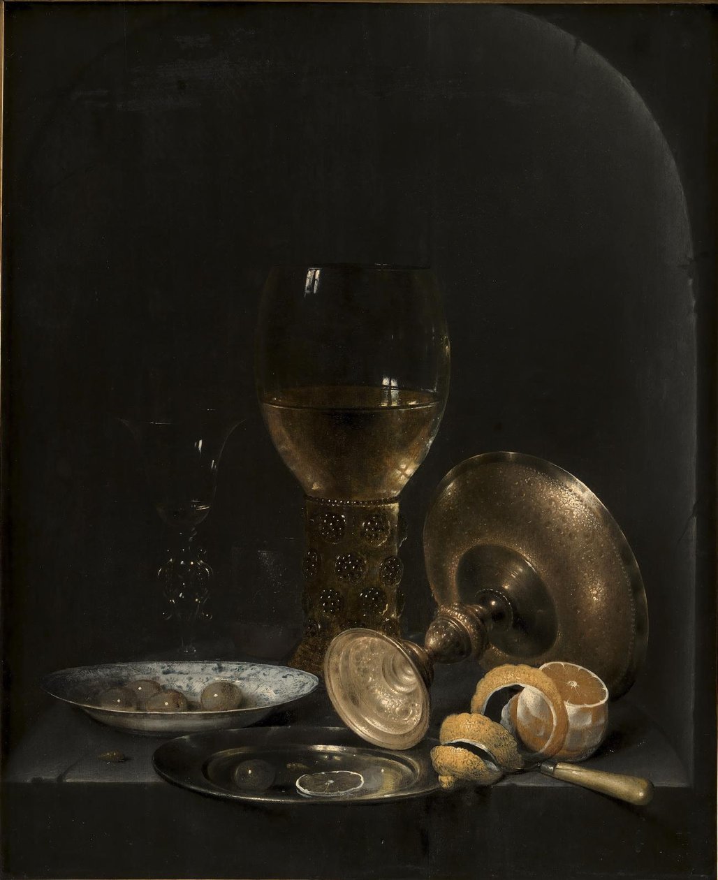 Martwa natura. Kawałek śniadaniowy w kamiennej niszy autorstwa Willem Claesz. Heda