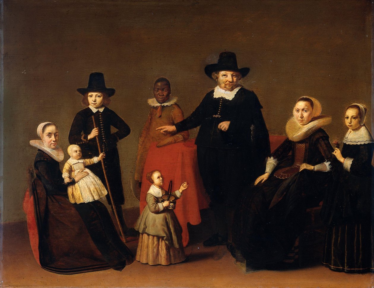 Grupa rodzinna z czarnym mężczyzną autorstwa Willem Cornelisz Duyster