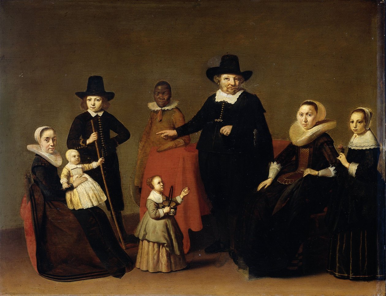 Grupa rodzinna z czarnym służącym, ok. 1930 1631-33 (olej na panelu) autorstwa Willem Cornelisz Duyster