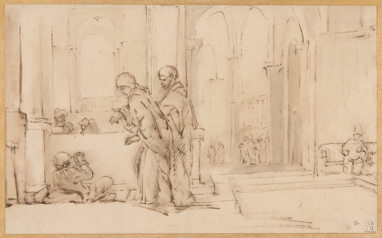Piotr i Jan przy Bramie Świątyni autorstwa Willem Drost